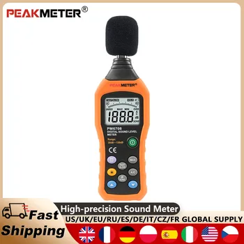PEAKMETER PM6708 Цифров Измерител на Нивото на звука Шумомер Уред За измерване на Шум db Измерване на Звука Детектор 30-130 db Децибела Монитор