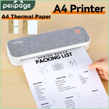PeriPage A40 Принтер за хартия с формат A4 Portable USB, Bluetooth термотрансферный принтер за система IOS Android Печатна машина