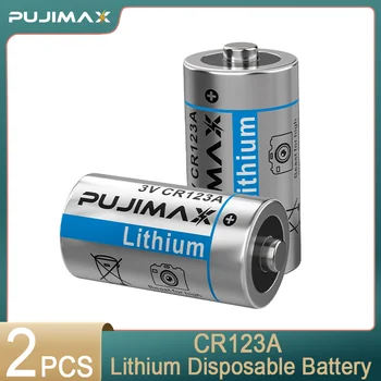 PUJIMAX 2 ЕЛЕМЕНТА cr123a lithium 3V неперезаряжаемый еднократна батерия За фотоапарат GPS система за сигурност Медицинско оборудване