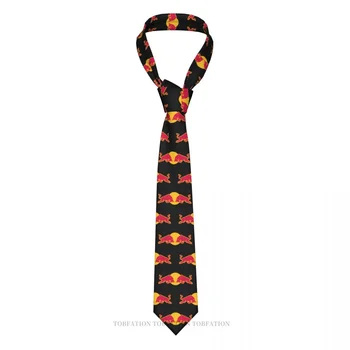 Red-Double-Bulls Нова вратовръзка с 3D-печат от полиестер Ширина 8 см, аксесоари за ризи, парти украса