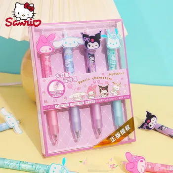 Sanrio, 4 бр., гел писалка с голям капацитет, Kawaii Hello Kitty Kuromi, красиво опаковани, скъпа химикалка за подпис, която симулира кръпка