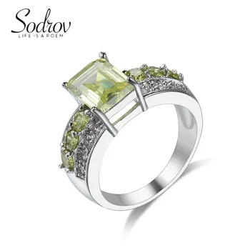 SODROV Класически бижута светло зелен цвят, Годежни пръстени за жени