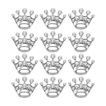 TinkSky 12 бр. Модни брошки с диаманти за сватбени партита под формата на Диадема и венец (сребро)