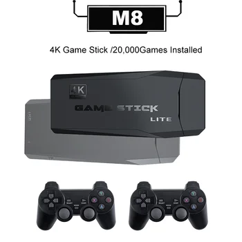 Tolex M8 20000Games Инсталиран 4K Игра Stick Ретро Конзола за Игри 2.4 G Безжични Контролери HD Изход 64G PS1 Подаръци За Момчета