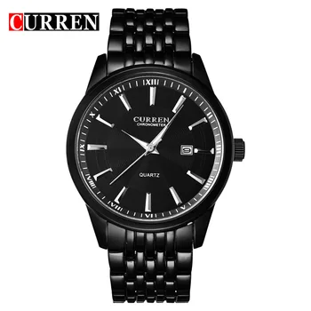 URREN Man Watch луксозна марка, просто бизнес кварцов ръчен часовник с каишка от неръждаема стомана