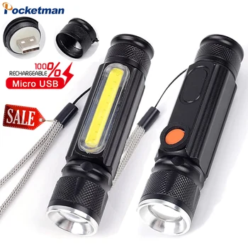 USB Акумулаторни led фенери, мащабируем походный фенер със странична подсветка, водоустойчив преносим тактически магнитен авариен фенер