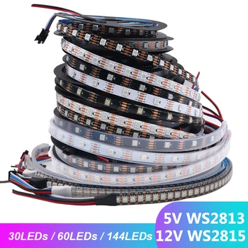 WS2813 WS2815 RGB Индивидуално адресуемая led лента 30/60/144 пиксела/led/M RGB лента Светлинна Водоустойчив IP30/65/67 DC5V DC12V