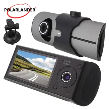 X3000 R300m 3D G-Сензор за контрол С двойна камера с 2.7-Инчов TFT LCD Cam Видео На 140 Градуса Широкоъгълен Автомобилен Видеорекордер С двоен обектив GPS