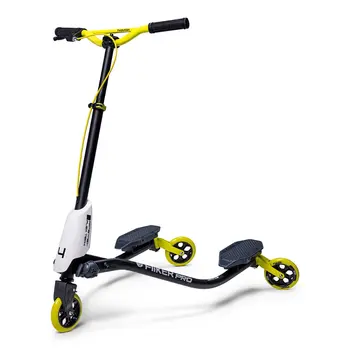 Y Fliker Pro Детски скутер с 3 колела 6 + Черно/Жълто, Училищна работа, Спорт на открито, Преносим Крак скутер