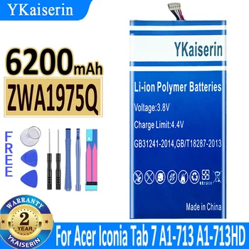 YKaiserin ZWA1975Q Батерия с капацитет 6200 mah за Acer Iconia Tab 7 Tab7 A1-713 A1-713HD ZAW1975Q 1/ICP3/6 1/127 Батерия + Безплатни инструменти