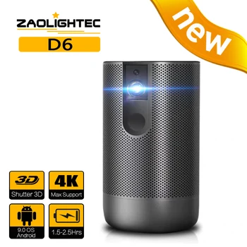 ZAOLITGHTEC D6 Мини Преносими Пико интелигентни DLP проектор Андроид Wifi безэкранный телевизор LED 4K 1080P за мобилен телефон Смартфон