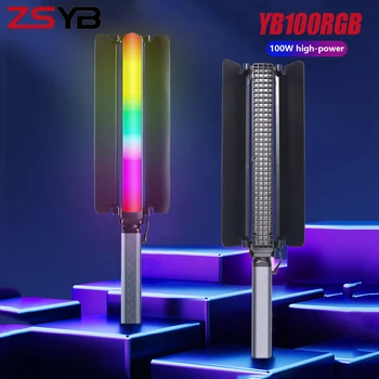 ZSYB YB100R RGB Led Лампа За Снимане и запис на Видео 2700 K-7500 K Професионална Лампа За video studio Тик Tok Live Video Shooting