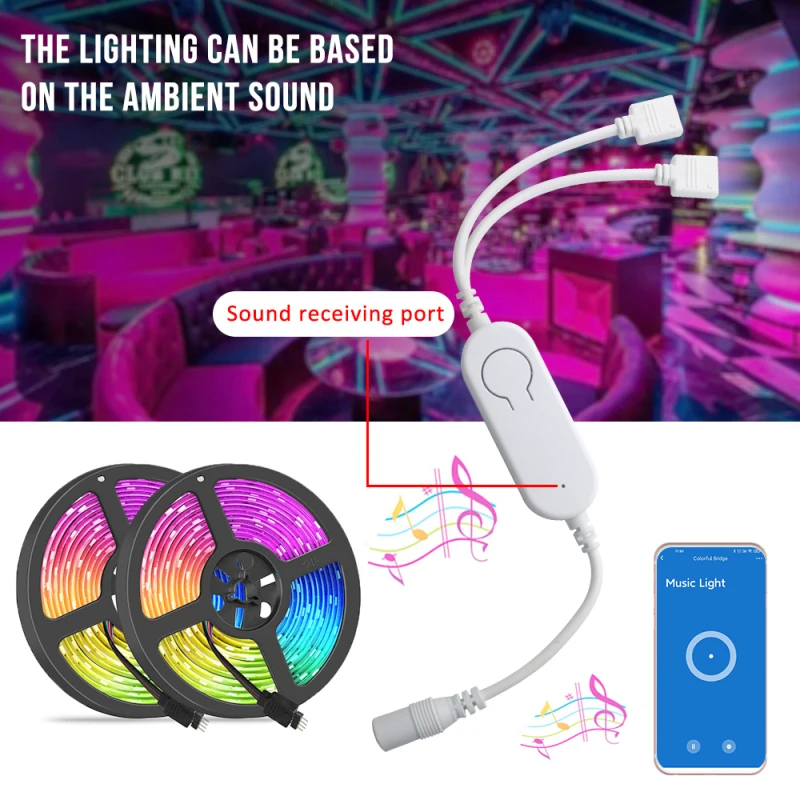 1-10 бр. Светодиодна корекция на цветовете на RGB на лента, гласово управление, регулиране на контролер лампи, работа с Алекса Google Home
