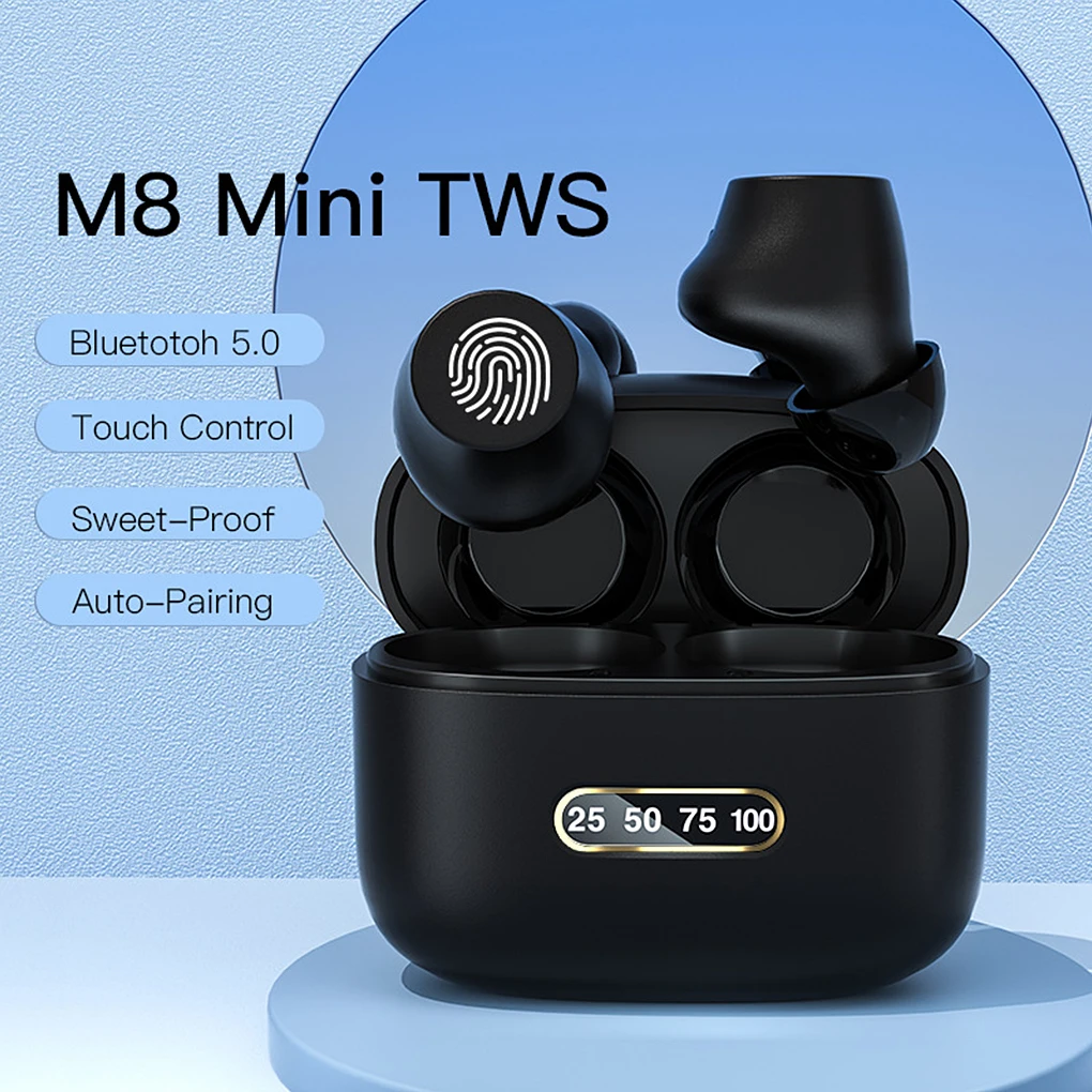 1 2 3 ABS-втулки Power Display IXP5 Водоустойчива, USB зареждане, съвместими с Bluetooth 5 0 Водоустойчиви слушалки, Музикални слушалки, черен