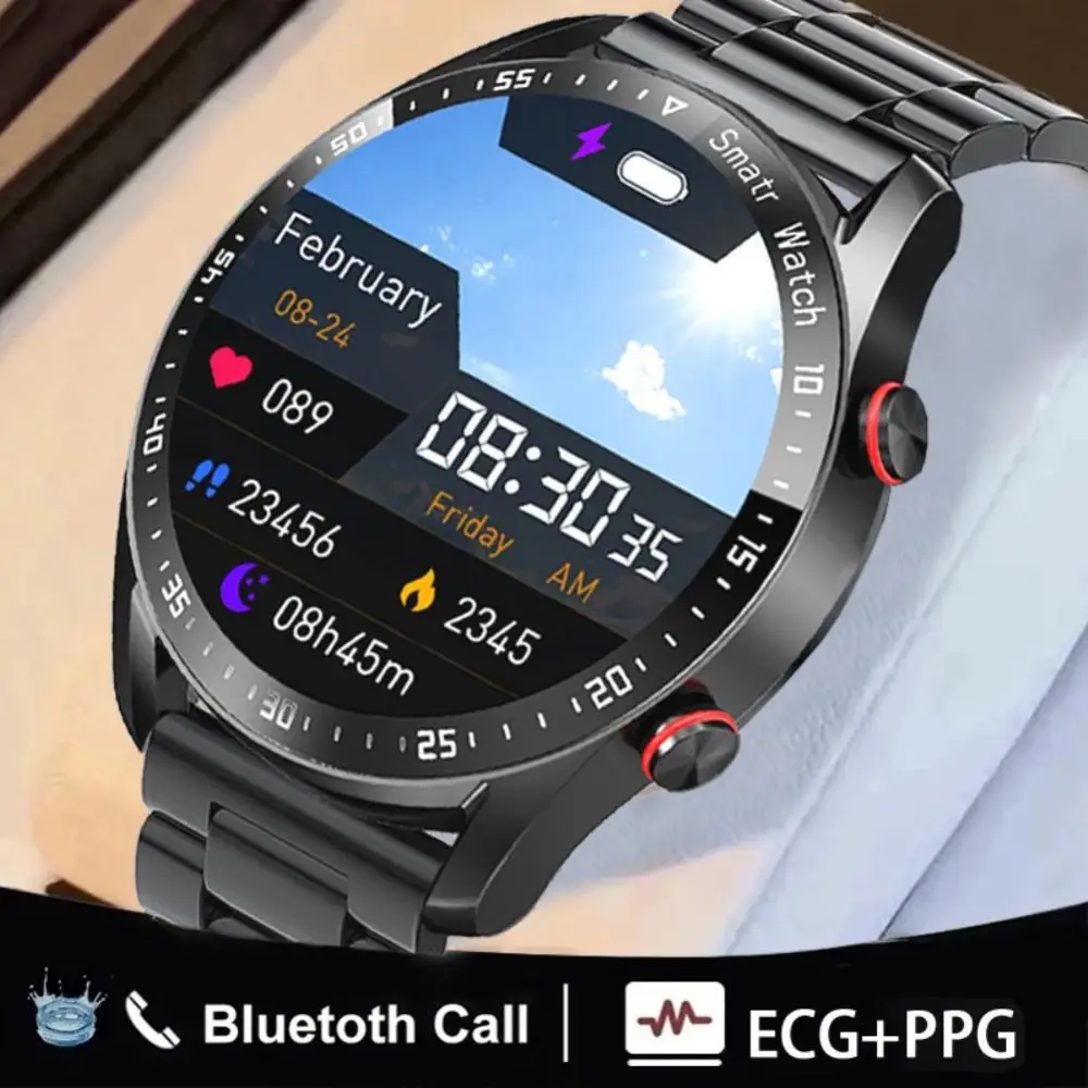1-5 бр. Нови умен часовник Покана за мъже, водоустойчиви спортен Фитнес тракер, изглаждат време на дисплей, мъжки умни часовници за Huawei
