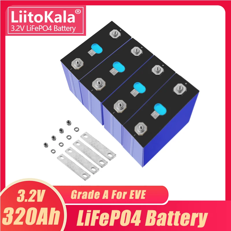 1БР LiitoKala 3,2 V 320Ah Lifepo4 Батериите направи си САМ Соларен Панел Power Bank 12V 24V 48V Къмпинг Акумулаторна Дубликат Батерия С Шинопроводом