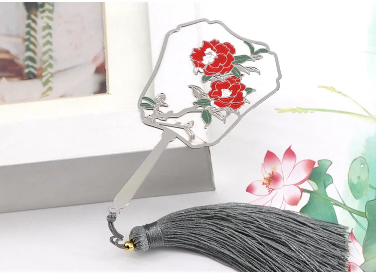 1бр Камелия Метален цвете Художествена литература Класически китайски стил Пискюл Творчески Цвят Изискана Куха bookmark