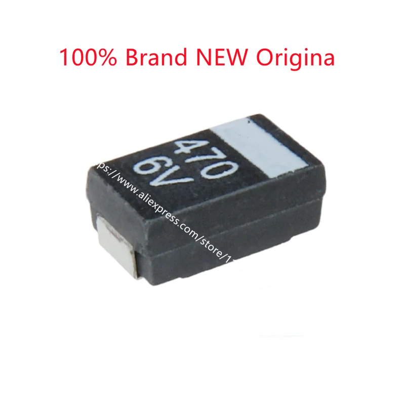 2 бр./лот, танталовый кондензатор D-тип 7343, кръпка, 6,3 В 470 uf, 6 470 черно, NEC 477J, абсолютно нов и е с добро качество.