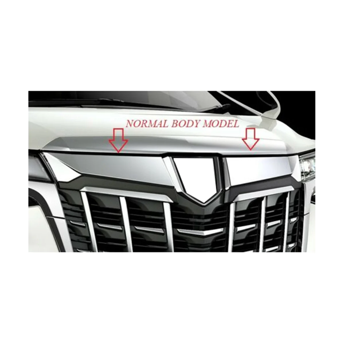 2 елемента преден горен грил капак апликации, бижута за тяло пайети за Toyota Alphard 30 2019