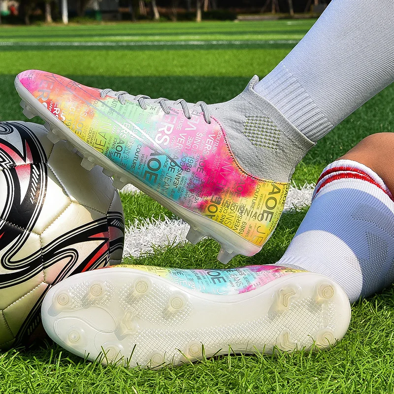 2023 Модерен Мъжки Футболни обувки с цветни Принтом, Улични Маратонки с Шипове, Унисекс, FG/TF карта, Професионални Футболни Обувки botas de futbol