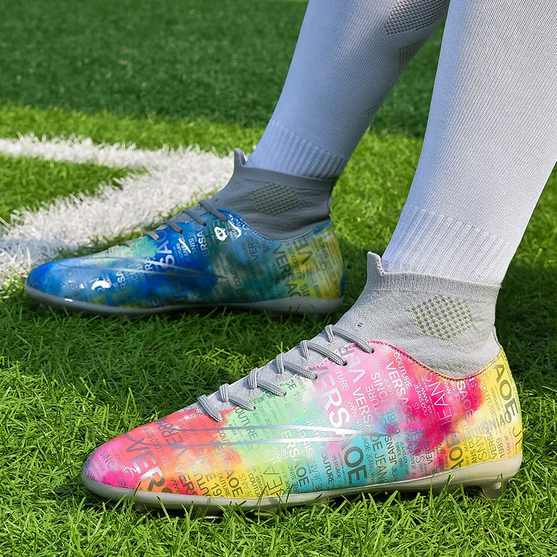 2023 Модерен Мъжки Футболни обувки с цветни Принтом, Улични Маратонки с Шипове, Унисекс, FG/TF карта, Професионални Футболни Обувки botas de futbol