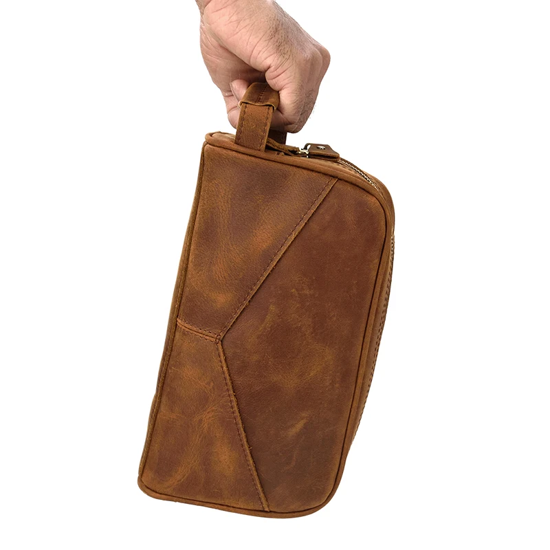 2023, Нов Модерен Мъжки портфейл-клатч от естествена кожа, Мек Мъжки Органайзер от естествена телешка кожа, Портмоне, чанта за ежедневно използване, чанта за пране