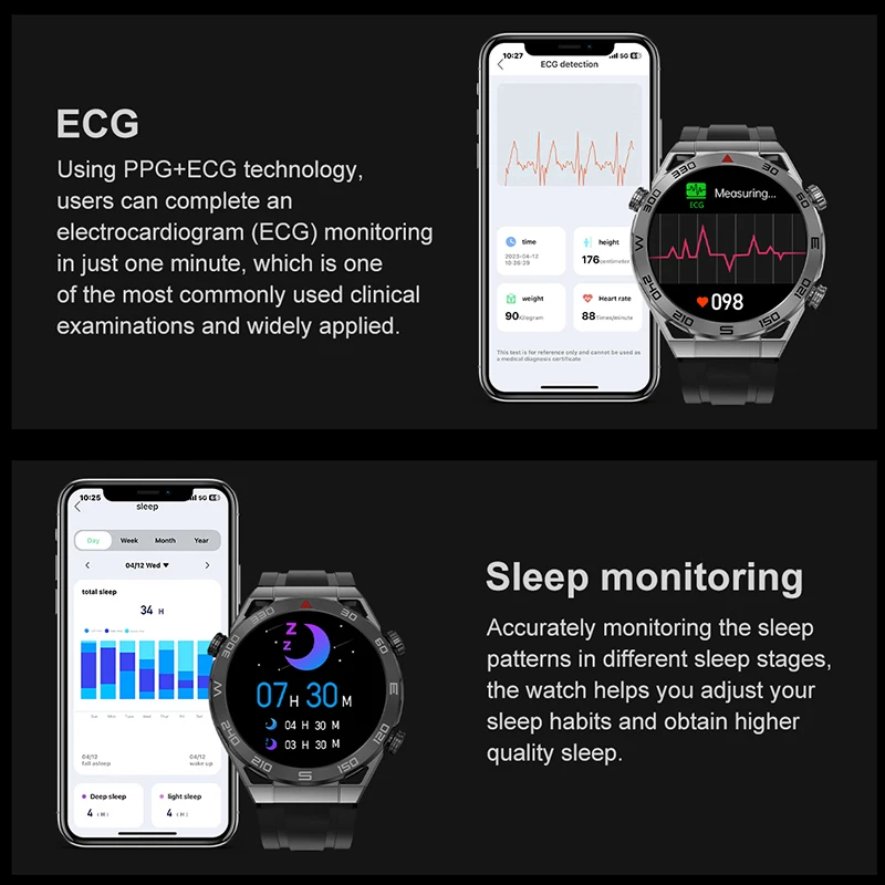 2023 Нови NFC ECG + ТОЧКИ Bluetooth-предизвикателство, Умни Часовници, GPS Тракер, Гривна Движение, Фитнес За Huawei Watches Ultimate Smart Watch Men
