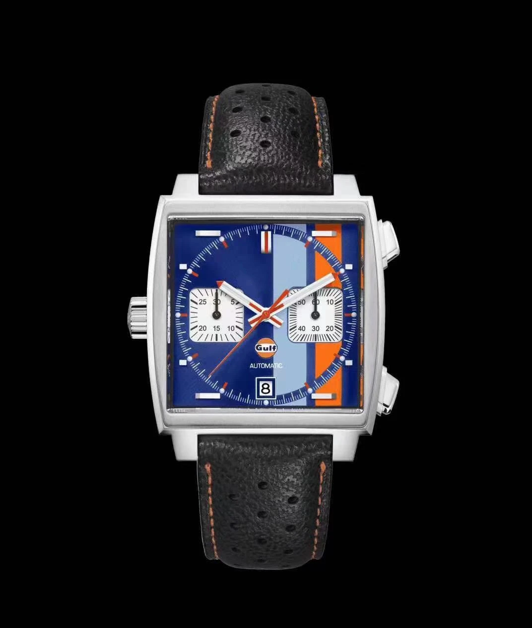 2023 Нови луксозни маркови мъжки кварцови часовници с хронограф, черни, сини кожени часовници Bay Plaza