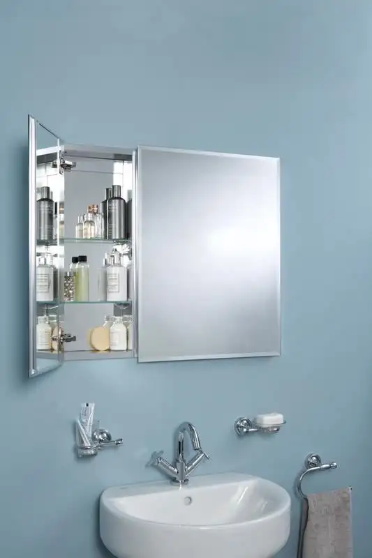 30 x 25,98 инча с две врати алуминиев шкаф за лекарства в банята сребрист цвят