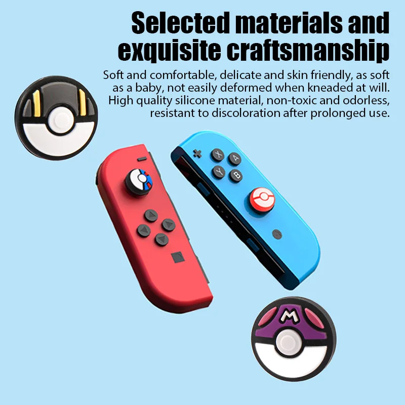 4 бр. силиконови капачки за улавяне, съвместими с Nintendo Switch OLED/Switch Lite/Switch Joystick Защитен калъф