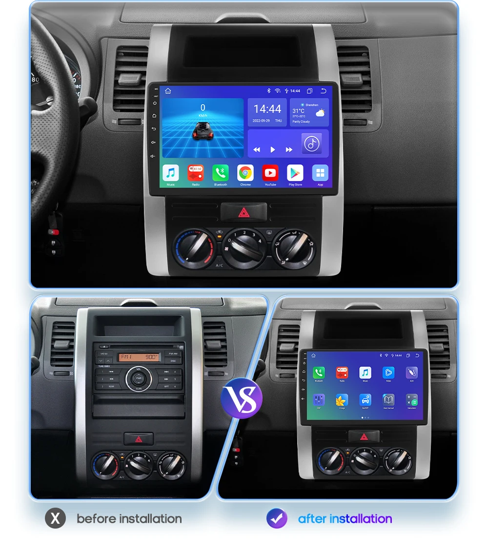 Android Авто Аудио Безжичен Carplay за Nissan X-Trail XTrail 2 T31 2007-2013 2015 Радио Кола Стерео Мултимедиен Плейър GPS