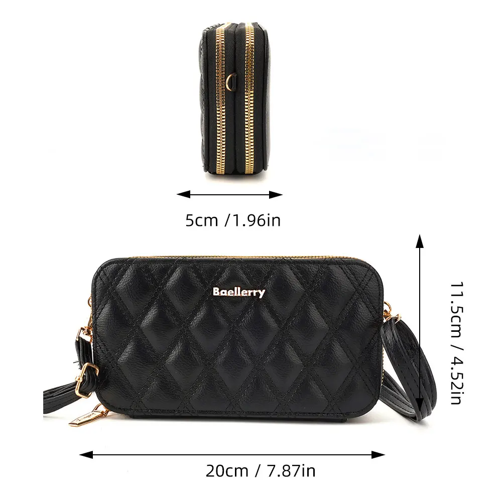 Baellerry Нова чанта за телефон, дамски портмонета, чанти през рамо, качествени чанти за двоен цип, Дамски портфейл-клатч голям капацитет