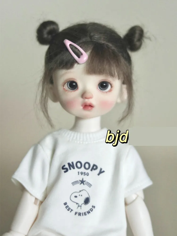 Bjd 1/6 Blythe, дрехи за малките филтър кукли, бяла тениска с анимационни принтом, плиссированная пола