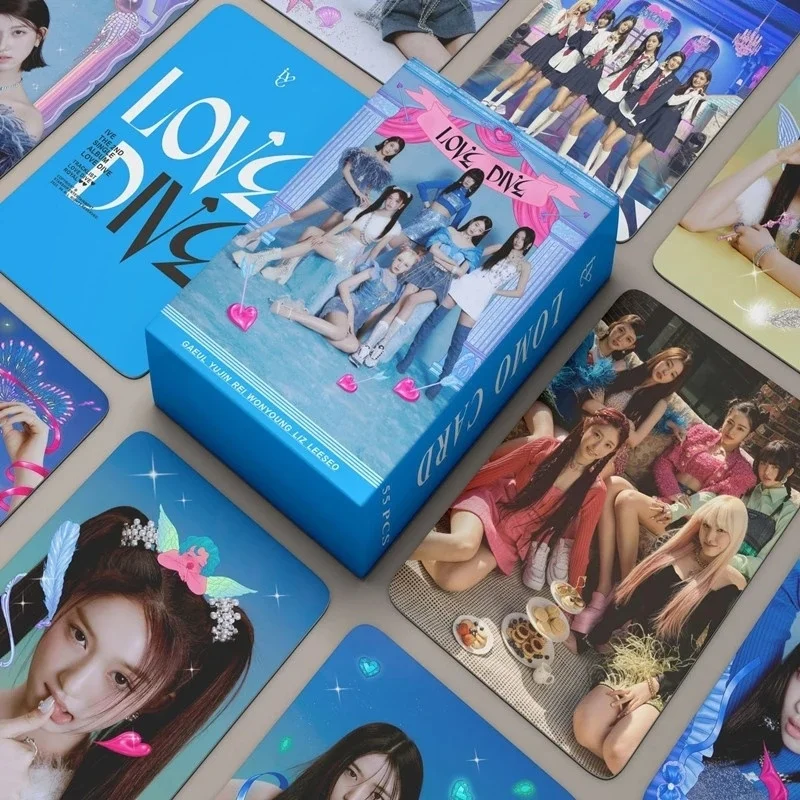 Kpop АЙВ Картички Lomo 2023 Love Dive Нов Албум АЙВ Kawaii Idol Фотокарточки За феновете на K-pop Подарък 55 бр.