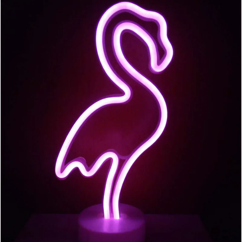 Led светлини Flamingo Неонова светлинна табела Декор спални Неонова реклама лека нощ за стаи с монтиран на стената арт Бар парти с захранван от USB или батерия