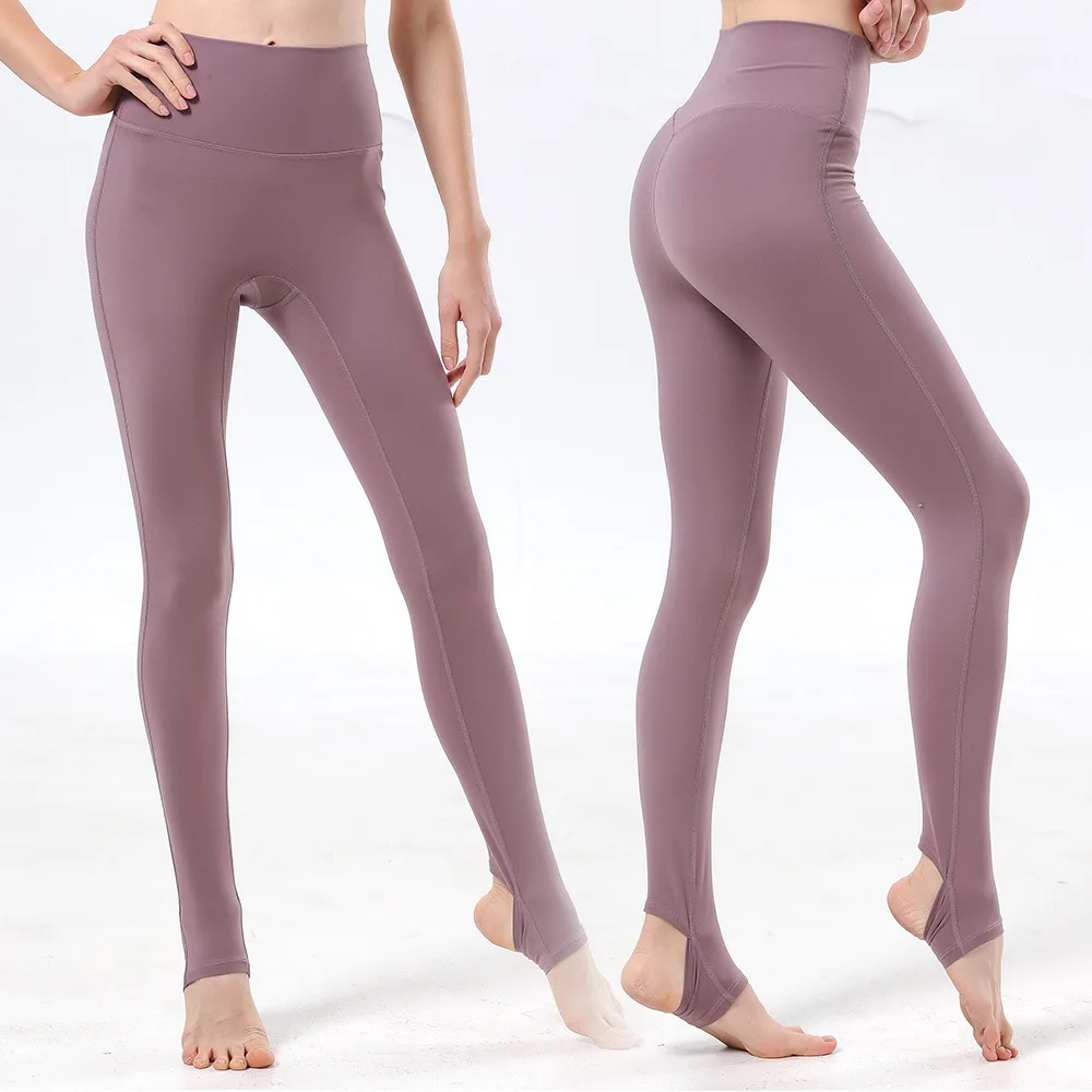 Lu Двустранен мат, без да е неудобен линии, панталони за йога с телесен цвят, стегнати панталони с висока талия, влагопоглощающая и бързосъхнеща кърпа