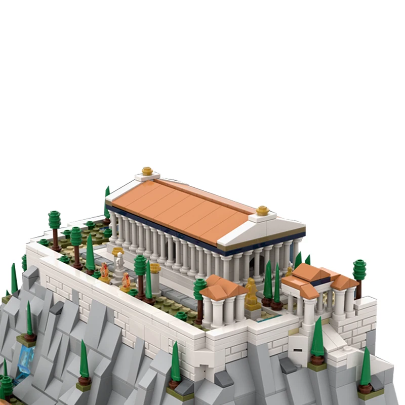 Moc Гърция, Атина Акропола, Набор от градивни блокове, Дворец Парфенонов, Кулата на замъка, Архитектурни тухли, играчка за детско подарък
