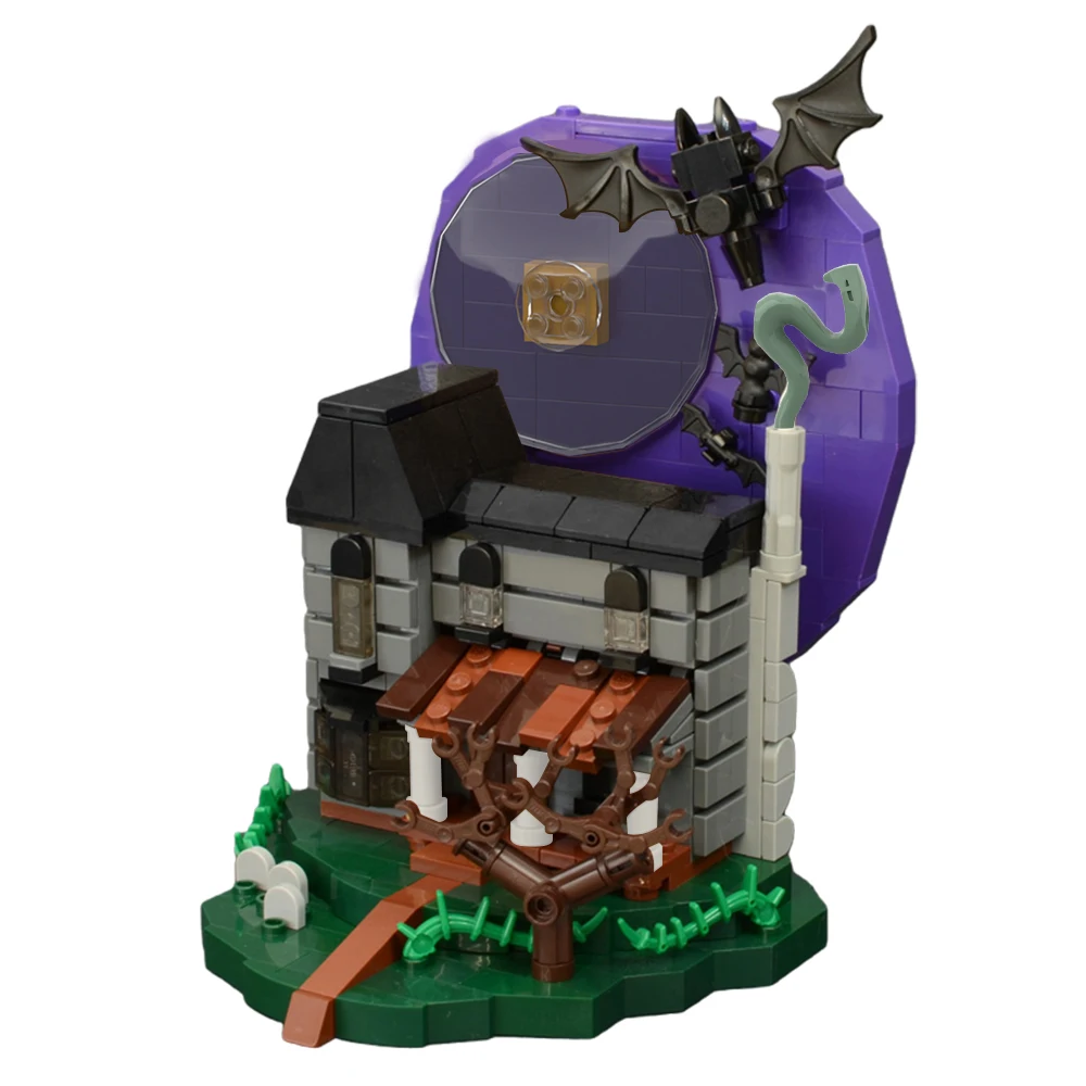 MOC Хелоуин Трик Скелет Кошмарно къща Тиква Град-призрак Строителни блокове Набор от Играчки с духове Коледни Подаръци