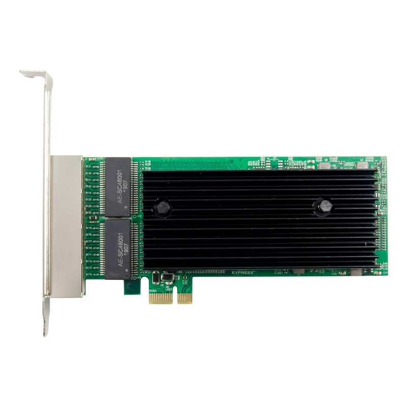 PCI-E Четырехпортовый сървър, RJ-45, 1X Pcie X1 82576 Чип 10/100/1000 Mbps Lan 4 Порта Сървър мрежова карта