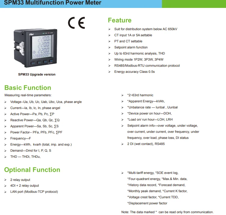 PILOT SPM33 LCD многофункционален електромера, дигитален брояч на енергия на suzan
