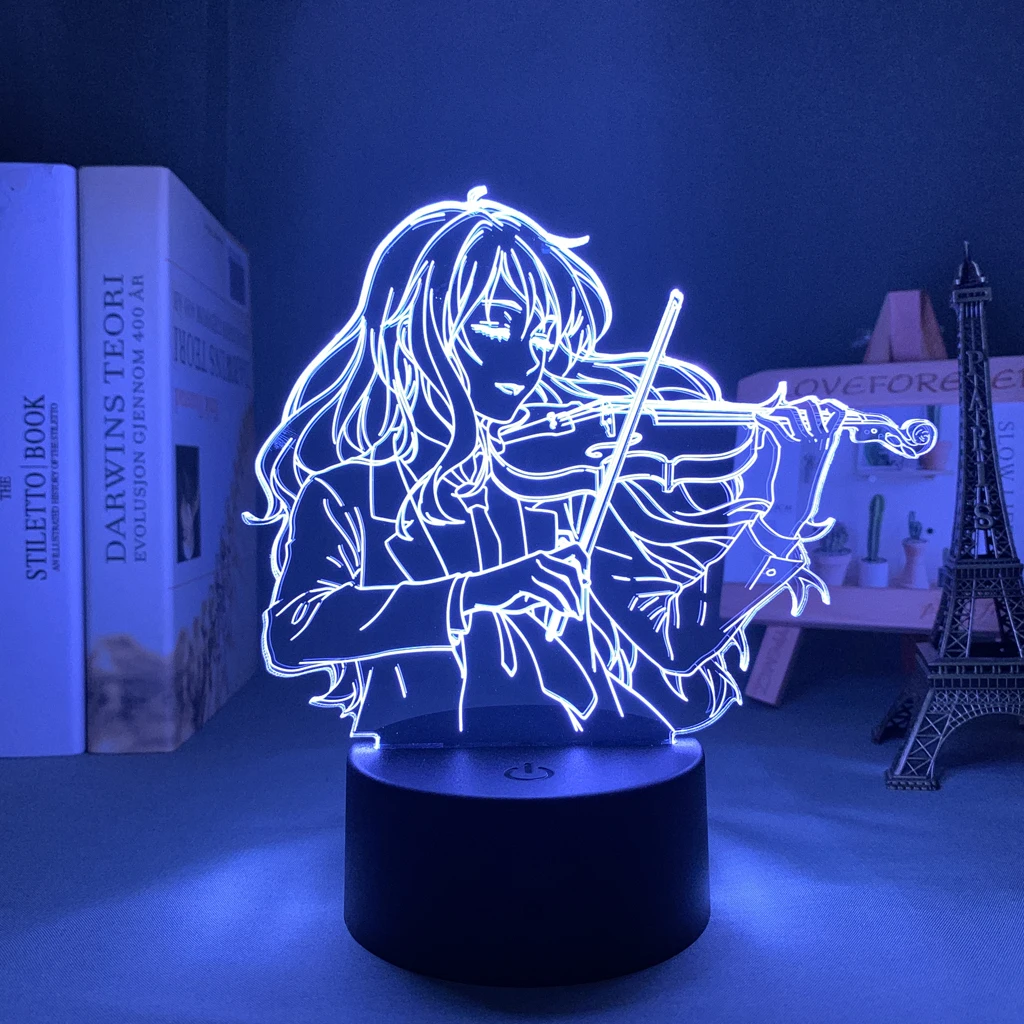 Shigatsu Wa Kimi No Uso Аниме Led Лампа Dean Miyazono за Украса на Детска Спални Подарък За Рожден Ден Манга 3d Лампа Дропшиппинг