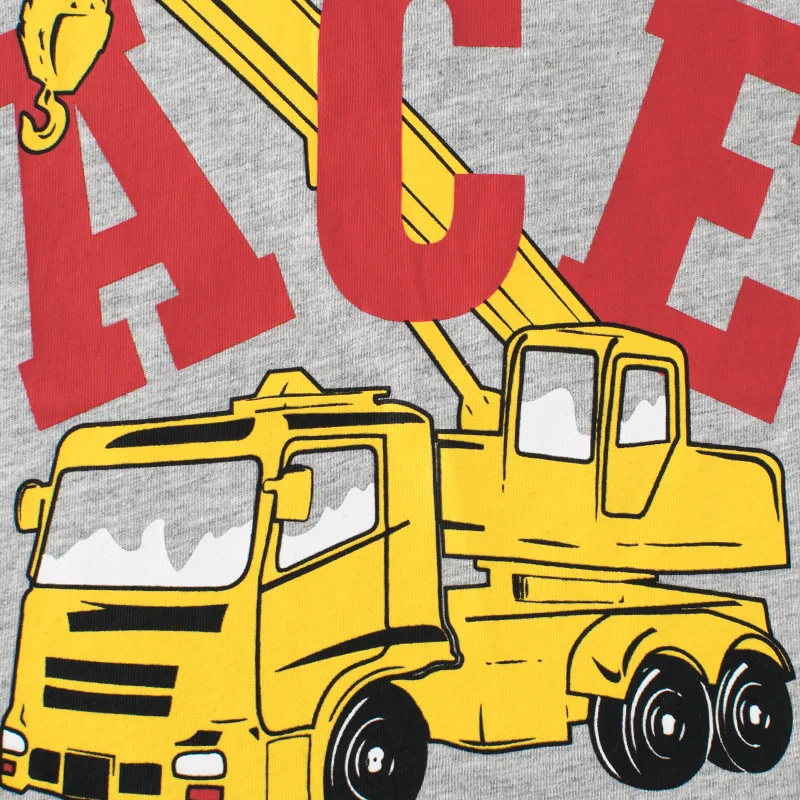 TUONXYE/ Лятна тениска с къси ръкави за момчета, памучен ежедневни трикотажная мека дишаща горно облекло за деца с шарени инженеринг камион