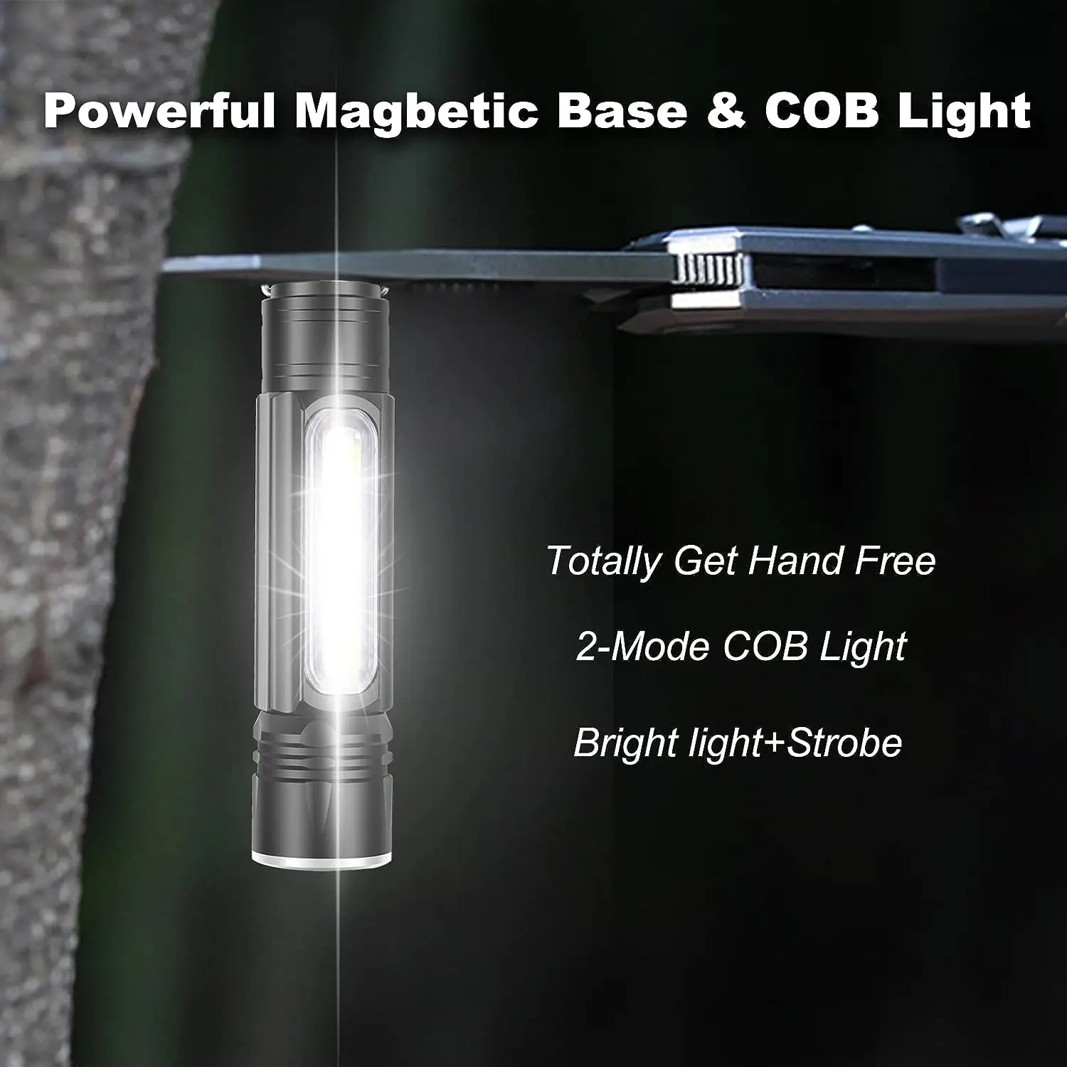 USB Акумулаторни led фенери, мащабируем походный фенер със странична подсветка, водоустойчив преносим тактически магнитен авариен фенер