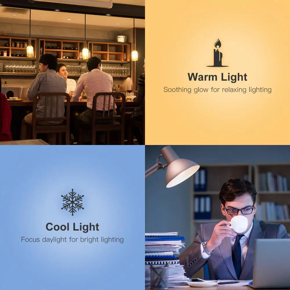 WiFi Умна лампа с нажежаема Жичка, Led лампа с регулируема яркост, Поддръжка на осветление, Интелигентен Контрол на живот у Дома