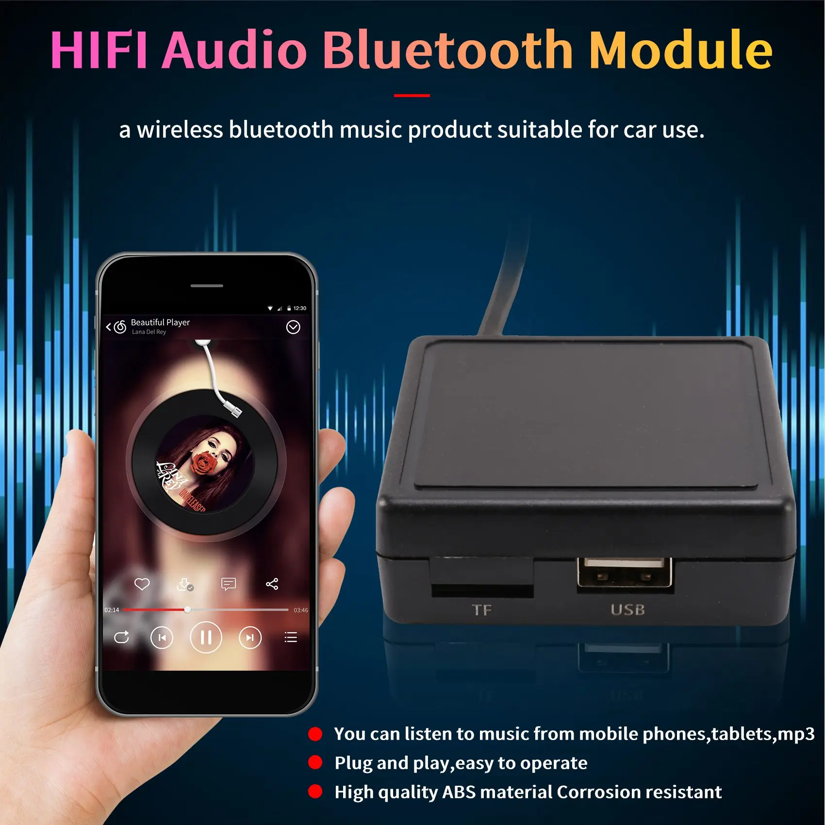 Авто Hi-Fi Аудио Bluetooth 5,0 AUX Модул Микрофон на Кабел-Адаптер за Стерео Радио за Citroen C2 Peugeot 307 408 807 1007