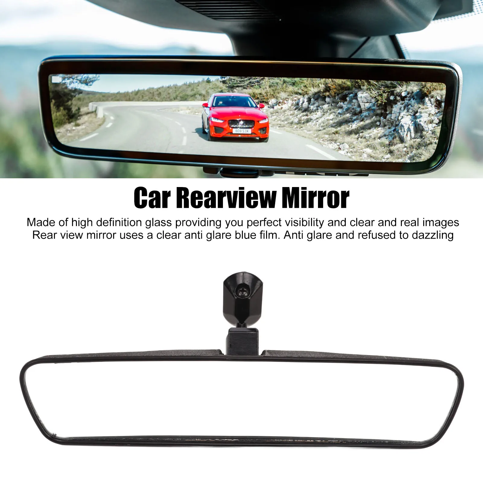 автомобилно огледало за обратно виждане 10 см, Регулируема на 360 градуса, Вътрешно огледало за обратно виждане с антирефлексно покритие, на едно гише за автомобили