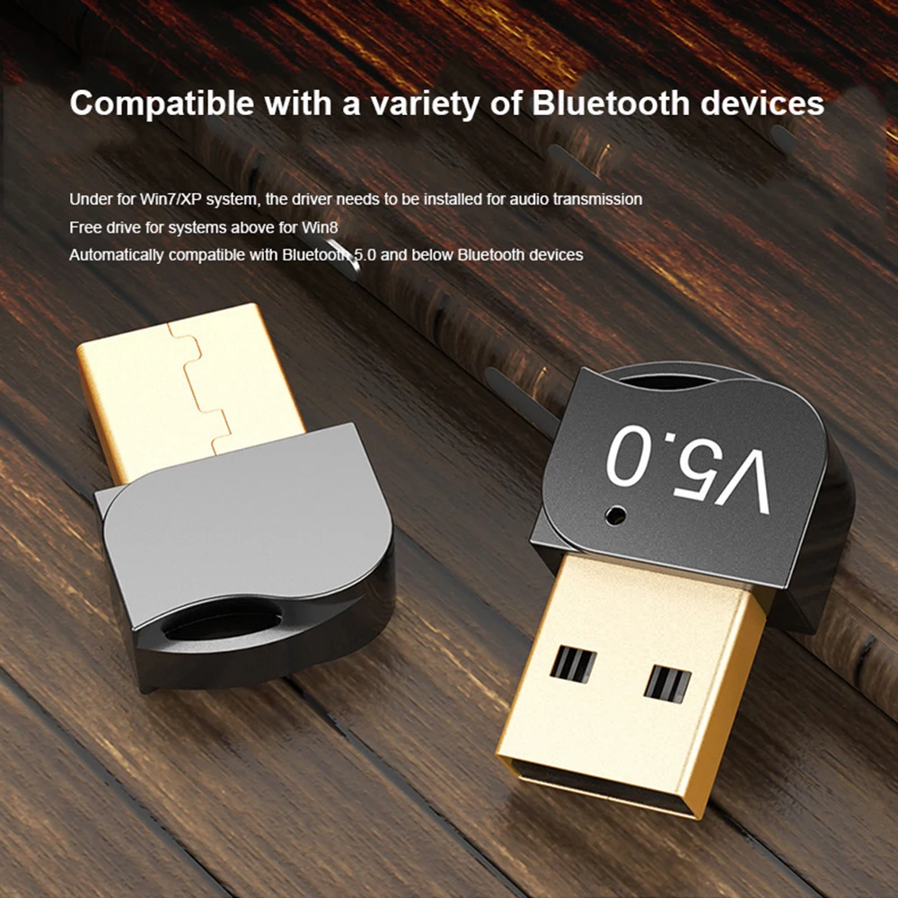 Адаптер за PC, Usb, Bluetooth-съвместими, 5.0 Приемник ключ за слушалки, мишка, клавиатура, музикални аудиопередатчика