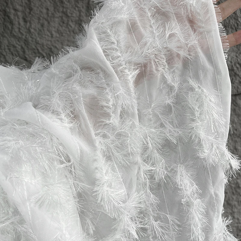 Бяла лейси ресни, пера, Нерегулярная Куха декоративна тъкан, Специална Жаккардовая креативна дрехи, Дизайнерски тъкани