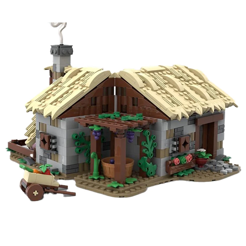 Вид навън, модел Фермерска къща, строителни блокове, модел градската архитектура на селото, направи си сам, събери Тухли, Креативни Коледни играчки, подаръци
