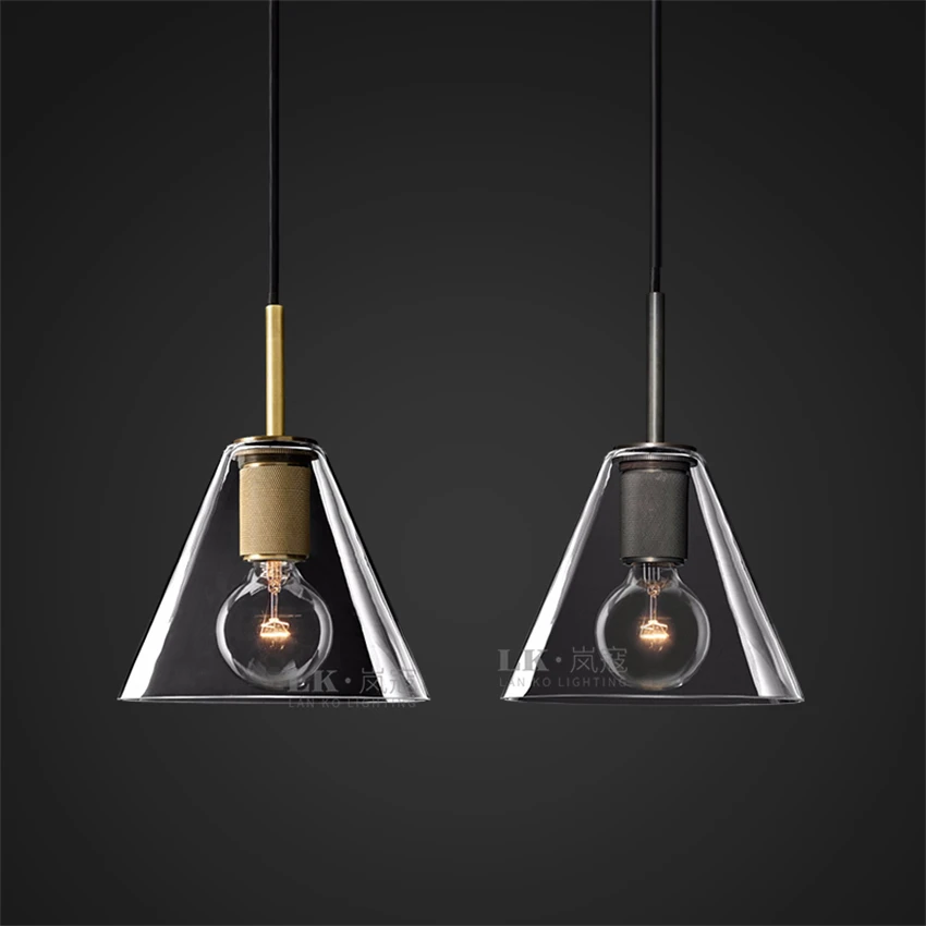 Висящи лампи в американски стил с индустриален бронзов стъклена топка, в скандинавските модерните висящи лампи за хранене, лампи за дневна